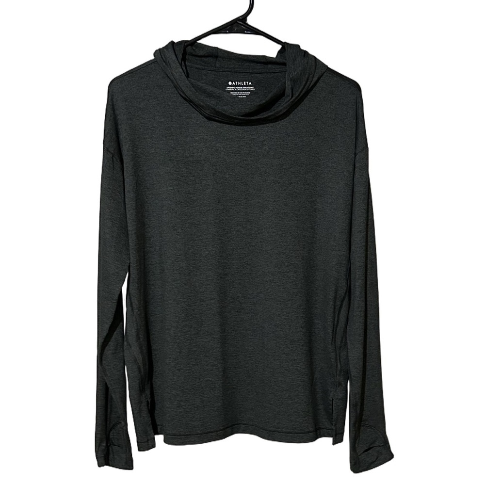 Athleta Charcoal Grey Long Sleeve Top with Hood